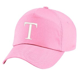 4sold Childrens Embroidery Cotton Summer Sun Hat Children School Kids Caps Hat Sport Alphabet A-Z Boy Girl Adjustable Baseball Cap Pink