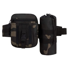 Brandit Waistbelt Bag Allround Belt Bag with Additional Bottle Holder for Outdoor Use, Dark camo, Einheitsgröße, Classic