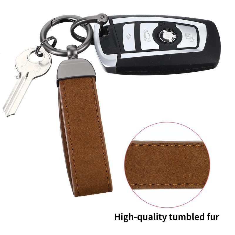 Cobee Genuine Leather Car Keyring, Universal Leather Key Fob Holder,