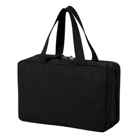 Mayoii Hanging Travel Toiletry Bag for Women & Men – 4-Fold Waterproof Makeup Bag with PVC Compartments, Large Capacity Cosmetic Organizer for Vacation, Business Travel (Black)