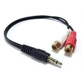 Access Gold Plated Stereo Pin (Female) to Stereo Mini (Male) Converter Cable 20cm RCA x 2-φ3.5mm M27-M2