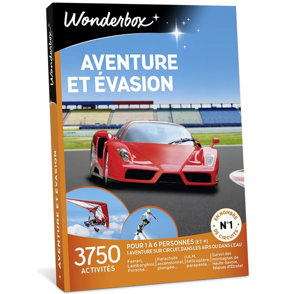 Wonderbox Men's Adventure and Evasion Gift Set - 3750 Outdoor Activities, Water or Race Tracks Multicoloured One Size