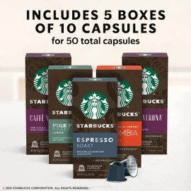 Starbucks by Nespresso Original Line, Intense Variety Pack, 50-count Espresso Pods