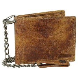 Luxury Leather Biker Wallet with Chain 12.5 cm Various Colours Black, Brown, Beige, beige, Modern
