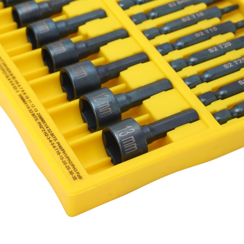 35Pcs Screwdriver Bit Set Magnetic S2 Steel 1/4in Hex Shank