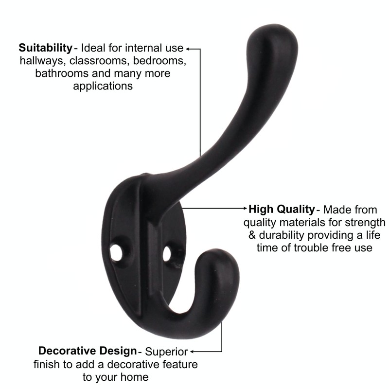 EAI Hat Coat & Robe Hook - Matt Black -