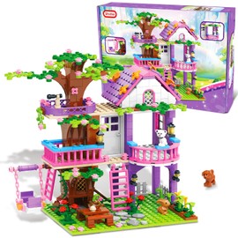 Sitodier Tree House Building Set for Girls - 558pcs Treehouse Building Blocks Toys, Forest Camp House Bricks Kit with Animals, Birthday for Kids Girls Boys Age 6 7 8 9 10 11 12+