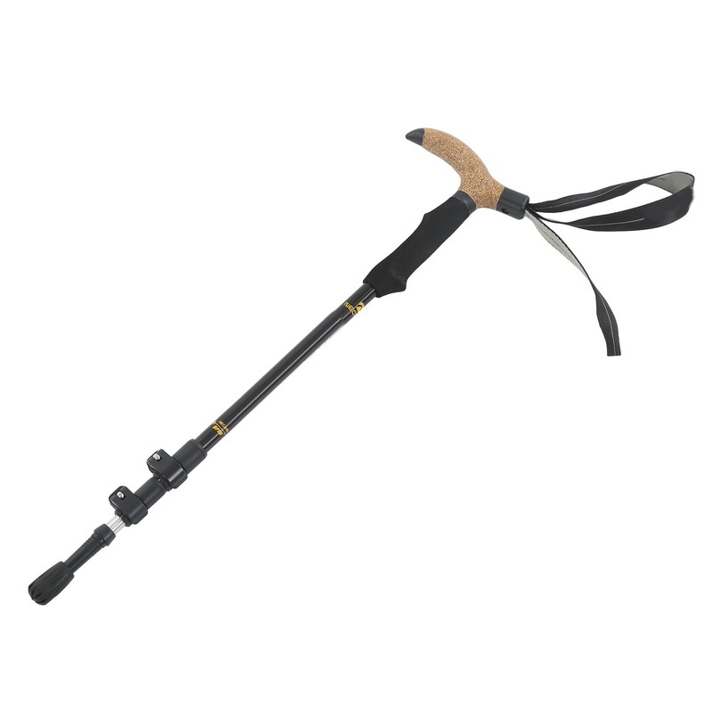 3 Section Retractable Hiking Stick Aluminum Alloy Mountaineering Balance Pole