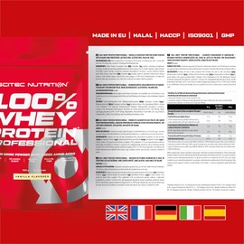 Scitec Nutrition 100% Whey Protein Professional - Angereichert mit zusätzlichen Aminosäuren und Verdauungsenzymen - Glutenfrei - Palmölfrei, 17 * 30 g, Variety Pack