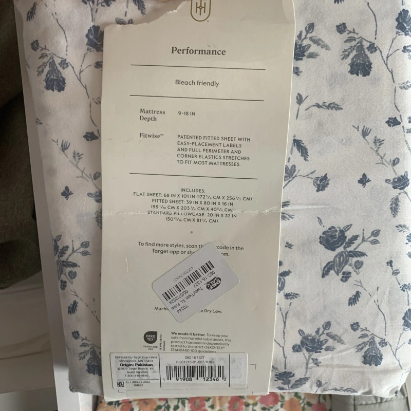 Threshold Performance Sheet Set Threshold Twin/Xl Twin Wing Floral Sheet