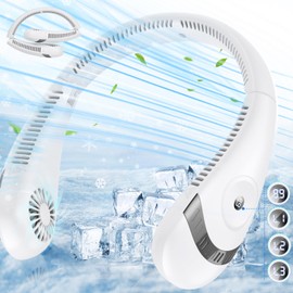 Oldstar Neck Cooler, 5,000 mAh, Neck Fan, LED Display Display, Portable Fan, Instant Cooling & Heatstroke Prevention, 3 Levels of Air Flow Adjustment, Silent Design, Ultra Long Continuous Operation