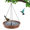 Solar Bird Bath Fountain Pump Hanging Style Deck Mount Metal