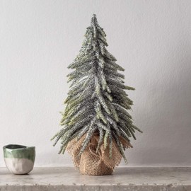 Lights4fun Mini Artificial Christmas Tree Frosted Tips Table Top Decoration Indoor Use 35cm