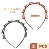 2 Pack Double Layer Headband with Mini Clips for Women