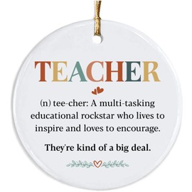 Teacher Appreciation Gifts for Women Christmas Ornament - Teacher Definition Gifts, Best Teacher Gifts, Birthday, End of Year Teacher Gifts, Thank You Gifts, Christmas Tree Hanging Decoration
