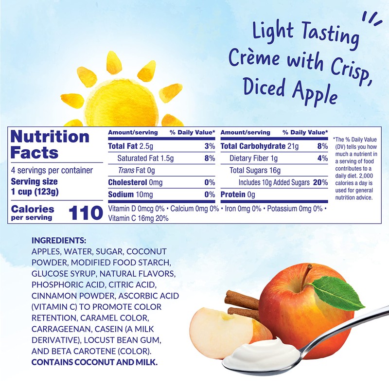 Dole Fruit Bowls Low Fat Apples & Creme Parfait Snacks,