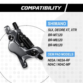 epic Disc Brake Pads with Cooling Fins | Fits N03A, N03A-RF, N04C, N04C-MF | Shimano SLX, XT, XTR Compatible | Ceramic & Metal Options | 1 Set (Metal)