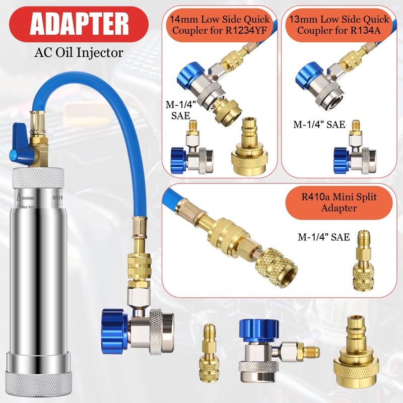 Tellegloww AC Leak Detector Kit, R1234yf R134a R410a AC Oil