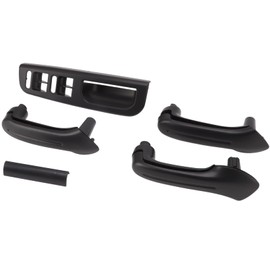 Blende für Fensterschalter auf der Fahrerseite, Vorne Rechts, 2 Haltegriffe Hinten, Schnappdesign, Kompatibel mit MK4-Türhaltegriff gemäß OEM-Nummer, Einfache Installation (BLACK)