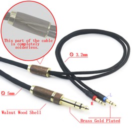 ABLET 2m 7N OCC Copper Silver Plated Upgrade Audio Cable 3.5mm Male and 6.35mm Adapter Compatible with Hifiman Sundara, Ananda, Arya, HE400SE, HE4XX, HE-400i Headphone (2 x 3.5mm Version)