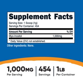 Nutricost Inositol Powder 1LB (454 Grams) - Gluten Free, Non-GMO | Nutricost