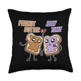 Peanut Butter Jelly Time BFF Love Match Perfect Throw Pillow