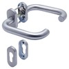 APECS U-Model H-0903+PZ Oval Rosette Door Handles Stainless Steel for
