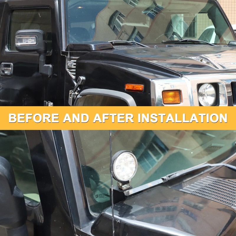 car-attention Side A-Pillar Hood Ditch Light Bar Mount Brackets For