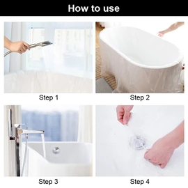 SALPPLEA 10 Pack Disposable Bathtub Cover Liner, Ultra Large Bathtub Liner Plastic Bag for Salon, Household and Hotel Bath Tubs (90x47 Inch)