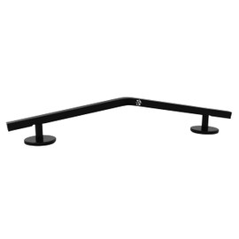 Teak Tuning Straight, Mellow Peak Style Fingerboard Rail, 12" - Custom Designed Premium Solid Steel Construction, Matte Powder Coated Finish in Black - Superior Non-Slip Foam Feet