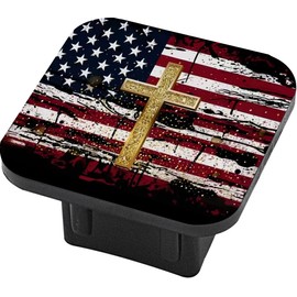 Trailer Hitch Tube Cover Plug 2Inch Rubber Receiver Tube Hitch Car Exterior Accessories (Flag)