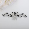 Teyglen Wedding Hair Comb - Black Rhinestone Bridal Side Comb,