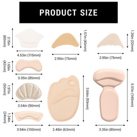 QIYUDA 21Pairs High Heel Pads for Shoes Women, Comfort Anti-slip Shoe Cushion Inserts Filler