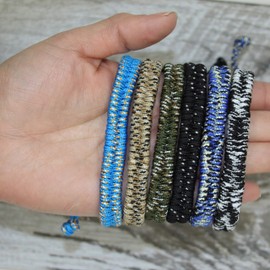 FROG SAC 6 Paracord Bracelets for Boys, Woven Parachute Cord Braided Bracelet Pack, String Friendship Jewelry, Easter Basket Fillers for Teens, Stocking Stuffers, Camping Party Favors