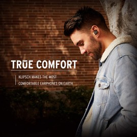 Klipsch T5 True Wireless Earphones, Silver, S,M,L