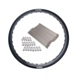 Tusk Rear Rim And Spoke Kit Set 16" Black Fits KAWASAKI KX85 2001-2022