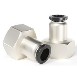 TAILONZ PNEUMATIC Female Straight 12mm Tube OD x 1/2 Inch BSP Thread Push to Connect Fittings PCF12-04(Pack of 2)