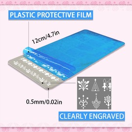 PH PandaHall 5pcs French Nail Art Schablonen, Gemischte Linie Nagel Stamping Plates Vintage Kette Blume Nail Art Schablonen Edelstahl Nagel Bild Plates für DIY Nageldesign Druck Maniküre Salon