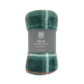 HeatTreats CountryClub Soft & Plush Printed Flannel Fleece Throw (Green Tartan 120 x 150cm)