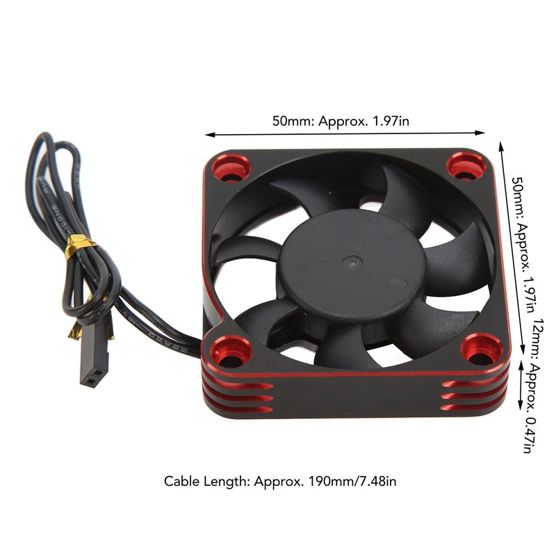 50mm RC Motor Cooling Fan Heat Sink JST Plug Aluminum