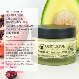 Odylique Prebiotic Rich Hydration Cream | With Plant Collagen & Vitamins | Natural Organic Face Moisturiser | Vegan & Cruelty Free | Moisturiser for Mature Dry Skin