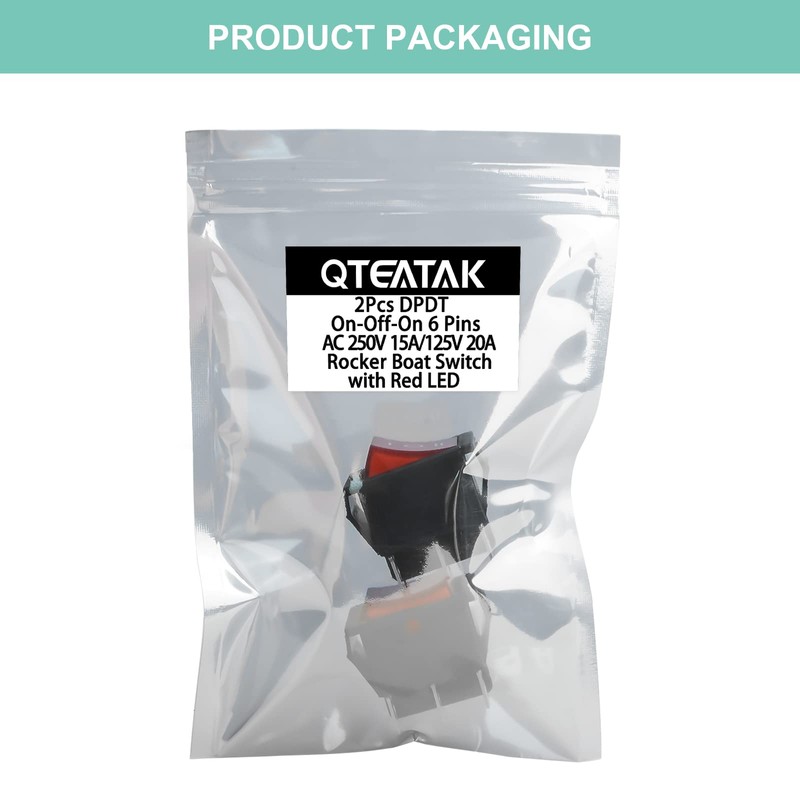 QTEATAK 2Pcs AC 20A/125V 15A/250V DPST 6 Pins 3 Position