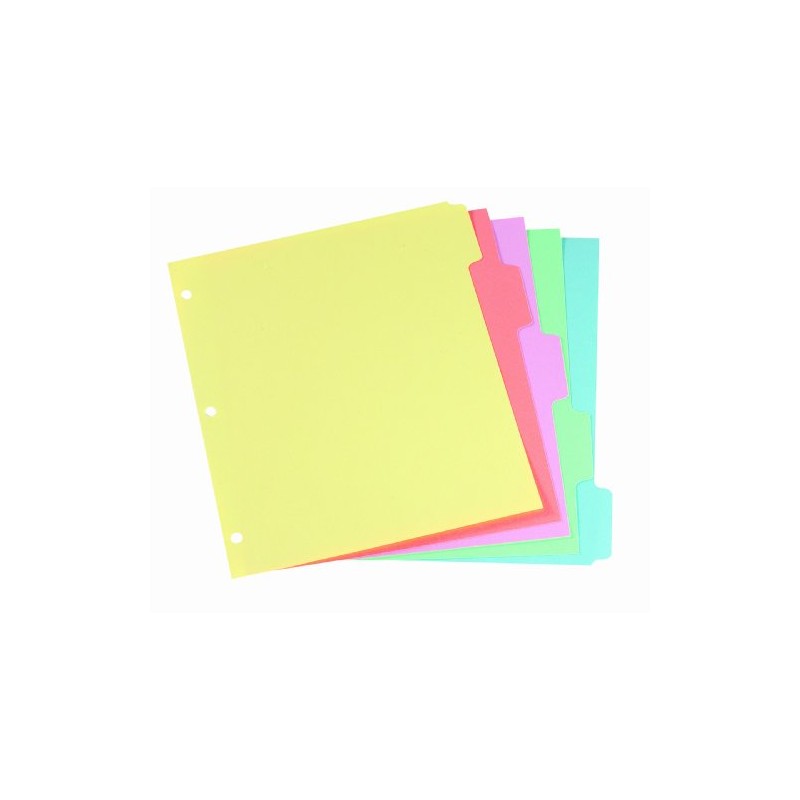 Oxford Binder Dividers Easy-Index, 5 Tabs/Pack, Letter Size, Multicolor