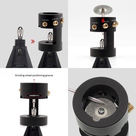 TIG Tungsten Sharpener Heads Tool Tungsten Grinder for TIG Welding with 4 Brass Guides Screws Multi Angle Adjustment Offset Tungsten Grinder Tool for Precise TIG Welding