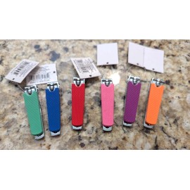 Diamond Visions 6 Pack Finger Nail Clippers with Silicon Grip Multi-color
