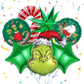 Christmas Balloons, Christmas Decorations, 7 Pcs Green Christmas Balloons for Christmas Decorations Kid's Birthday Thanksgiving Day Party Decorations