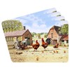 The Leonardo Collection Cockerel & Hen Table Place Mats Set of 4 | Non Slip Washable Table Mats For Dining | Designed By Macneil Studios | Set of 4 Printed Designer Placemats