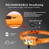 BeaMystGear Headlamp Rechargeable LED, 800 Lumens with Red & White