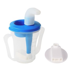 Ehucon Dysphagia Regulating Drinking Cup for Elderly-Having Difficulty Swallowing,Dispenses 5 cc or 10 cc of Liquid Helps to Prevent Choking,Liquids Only (Blue)