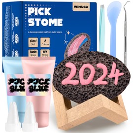 Fidget Picking Stone Kit for Anxiety Relief, 2Pcs Pick and Peel Stone Kit, Skin Picking Fidget Toys, Pick Peel Calming Stone, Adult Fidget Toys, Picky Pad Stone, Picking Rock Gifts for Adults